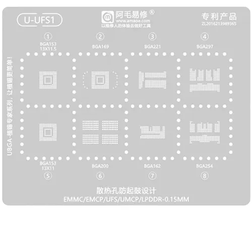 Replacement for AMAOE U-UFS1 BGA REWORK STENCIL - Quality Phone Parts in Sri Lanka